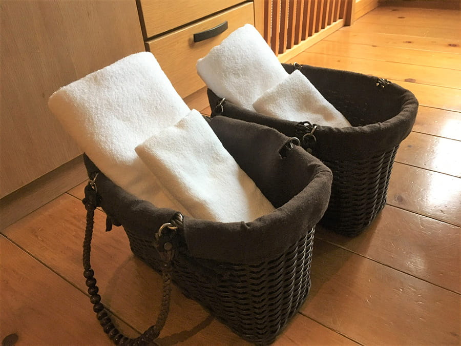 手ぶらで湯めぐり湯かご貸出